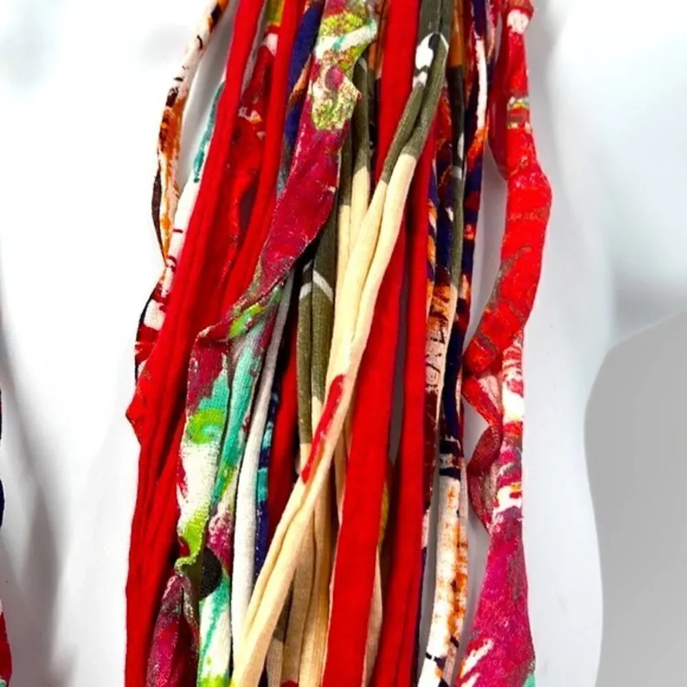 Dona Bela Shreds Shred Lite upcycled fabric necklace scarf boho jewelry NEW NWOT